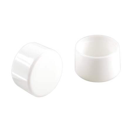 Plastic Leg Tip White Round , 4PK